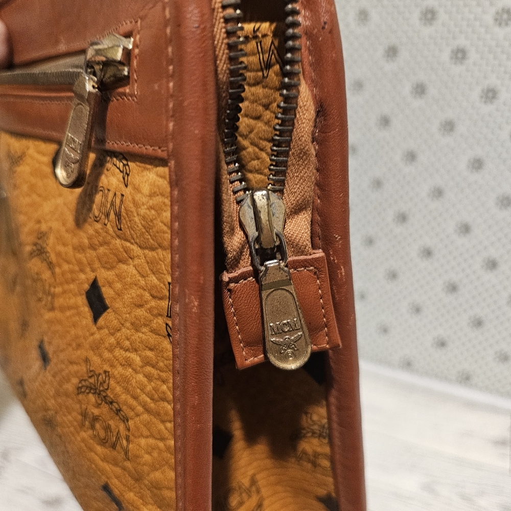 MCM Brown Leather Clutch Bag - Picture 13 of 15